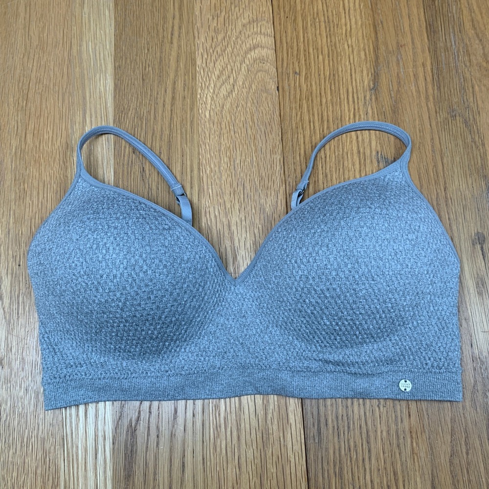 Lucky Brand Womens‎ Gray Heathered Wireless Padded T-Shirt Bra 38C RN 71222
